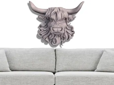 BUFFALO HEAD FOR DECORATION  3D print model
