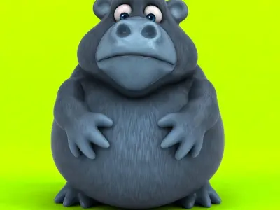 Fun cartoon gorilla 3D model