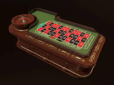 Casino Roulette Game Table Low-poly 3D model