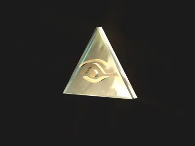 2D Egyptian Eye Pyramid Low-poly 3D model
