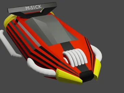 Submarine Car version M-S1CK Low-poly 3D model