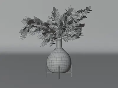 Reed in vase low-poly AR VR model Low-poly 3D model