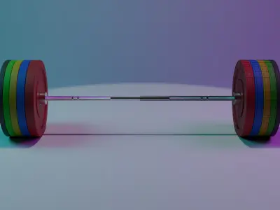 Olympic Barbell Low-poly 3D model