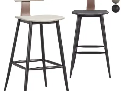Semi bar chair ANT black 3D model