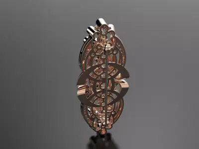 Brooch with diamonds 3D print model