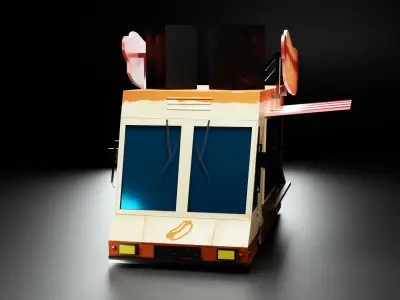 Food Truck Game Ready Low Poly Props Low-poly 3D model