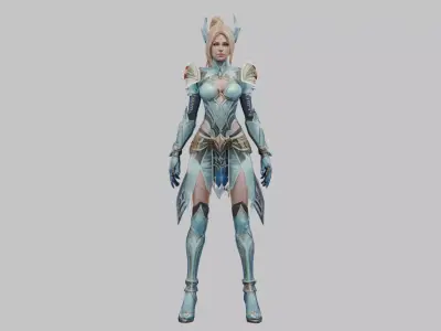 Sci-Fi Bio-Energy Female Character Low-poly 3D model