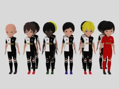 Juventus Soccer - Football Team Low-poly 3D model