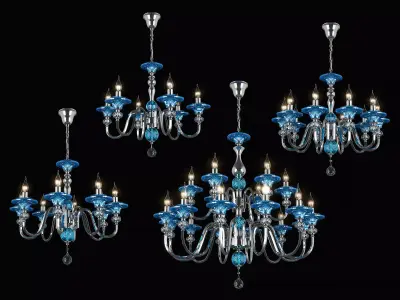 699064 Azzurro Osgona Collection of Murano Glass Lamps 3D Model Pack