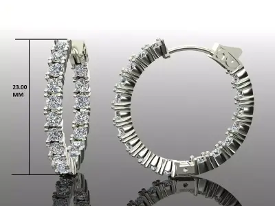 Women Diamond Earrings 3D print model