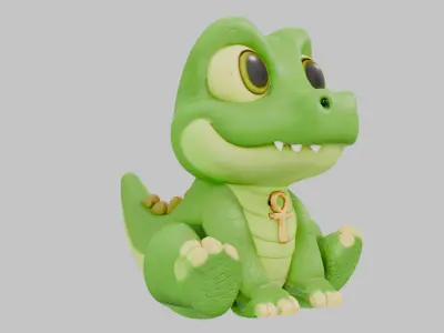 Nile Croc Pet Low-poly 3D model