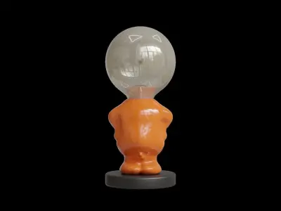Orange Figure Lamp 3D model