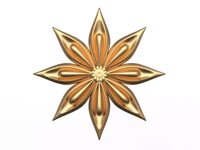 Rosette Carved Decoration CNC 011 Low-poly 3D model