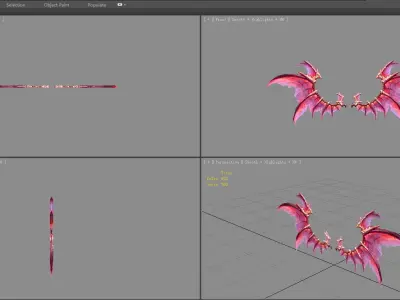 Cartoon death wing Low-poly 3D model