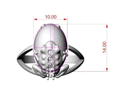 ring frog gems 3D print model