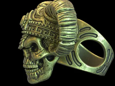skull ring jewelry demon vol4  3D print model