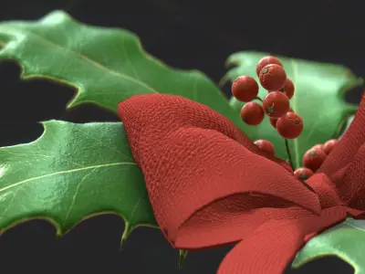 Christmas holly 3D model