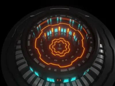 Sci-fi Rocket Engine Low-poly 3D model