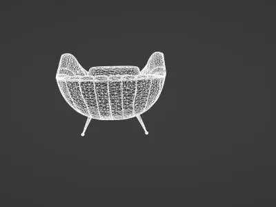 Retro-Futuristic Designer Lounge Chair 3D model
