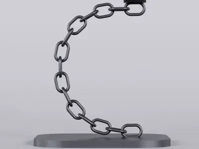 Alphabet C Chain Black Candleholder 3D Model True 4K PBR Renders Low-poly 3D model