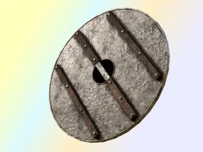 Early Medieval Viking Shield Low-poly 3D model