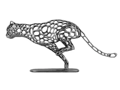 Cheetah Sprinter Wireframe Low-poly 3D model