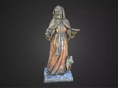 Saint Antonius - Anthony the Great - Statue 3D model