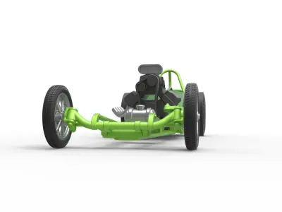 Front engine old school dragster Scale 1 to 25 3D print model