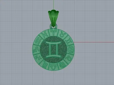 Zodiac pendant  0023 3D print model