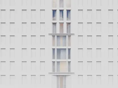 Modern building fasade 7 3D model