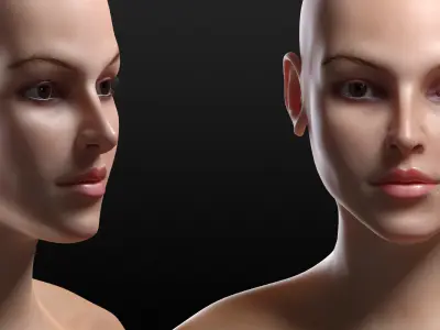 Realistic Female Character Low-poly 3D model