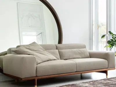 Modern Beige Fabric Sofa 3D Model  3D model