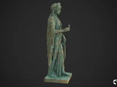 Hope Antique Statue - Oxidized Bronze Low-poly 3D model