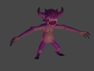 Hellish monster character Low-poly 3D model