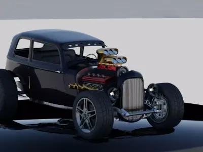 Hot Rod Custom Model A 3D model