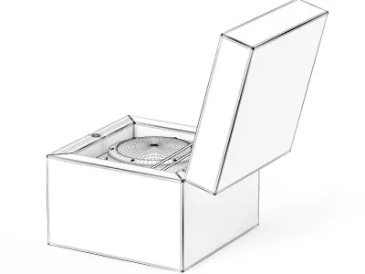 Golden Watch in Wooden Box 3D model