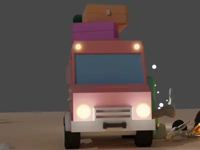 Camp alone Free low-poly 3D model