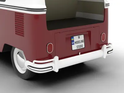 Volkswagen T1 Combi 1950 HQ 3d model 3D model