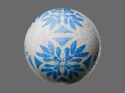 Mosaic Tiles Pattern 3 Seamless PBR Material Texture