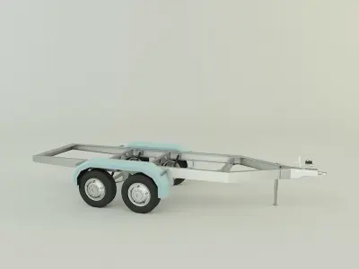 two axle empty trailer 3D model