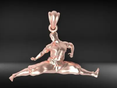 Karate Fighter Pendant 3D print model