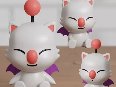 Moogle Chibi 3 Models Final Fantasy Fanart 3D print model