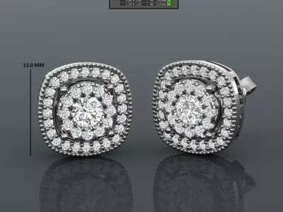 Women Diamond Earrings 3D print model