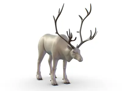 High Poly Realistic Reindeer 3D model