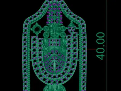 venkateswara pendent side stone  3D print model