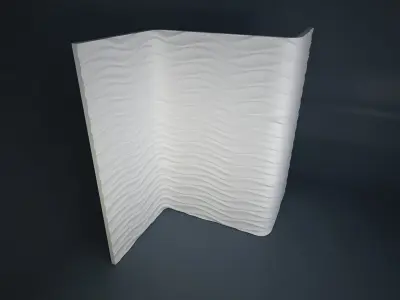 06 WAVES PATTERN WALL Low-poly 3D model