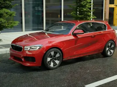 Generic 3-door Sport car Low-poly 3D model