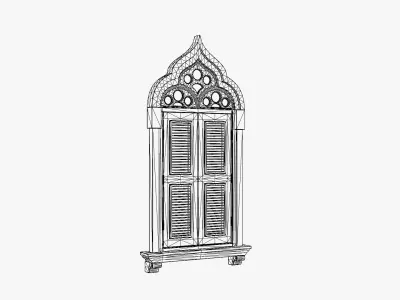 Italian Window Low-poly 3D model
