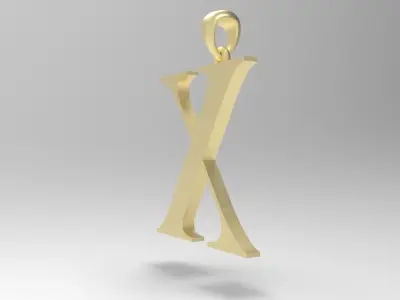 Alphabet Latin X 3D print model