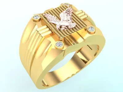 Eagle ring  - Mens rings - N575 3D print model